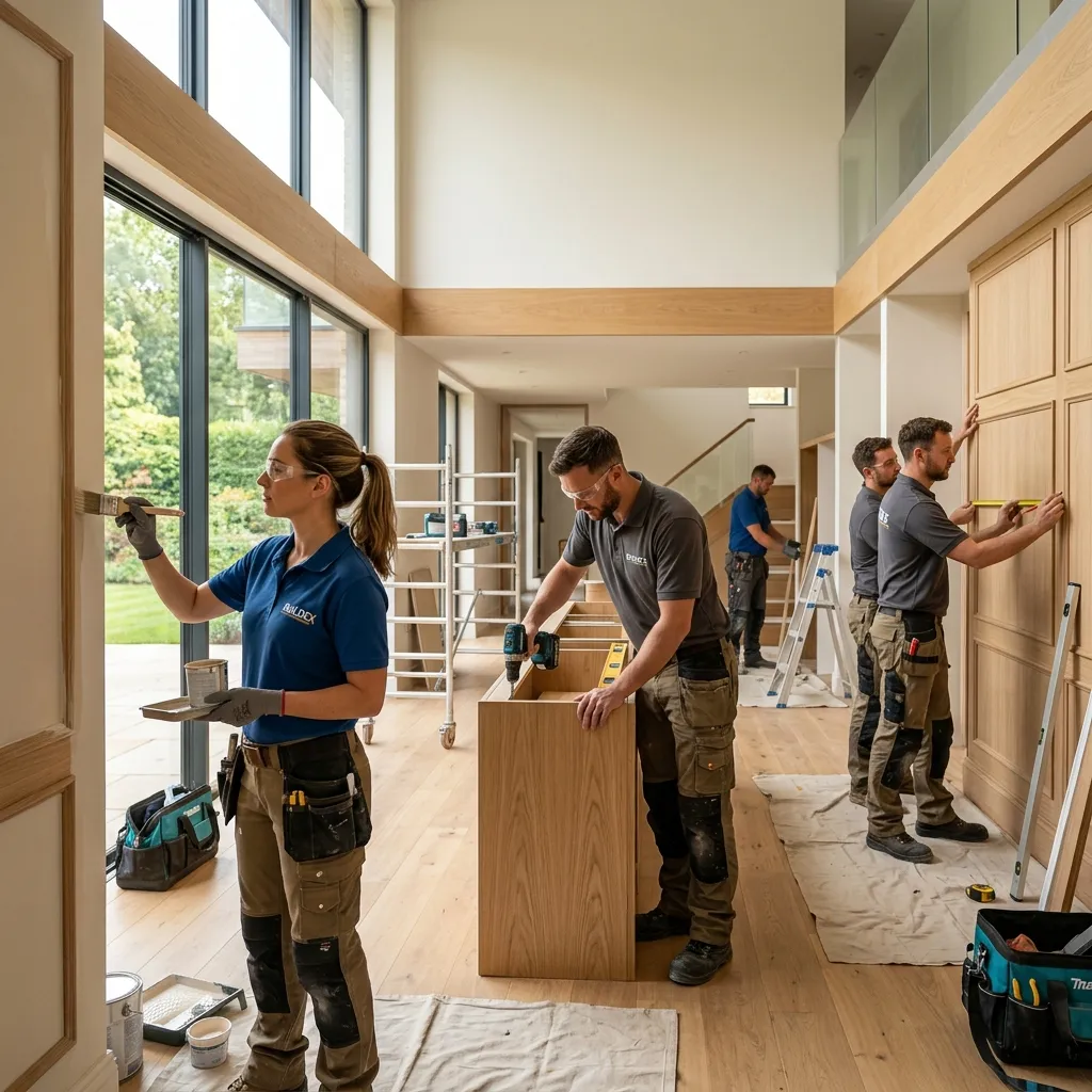 Profesionales trabajando en obra